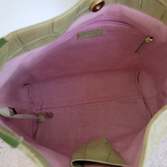 Dooney And Bourke Croc Embossed Leather Hobo Bag In Pistachio - Picture 3 of 14